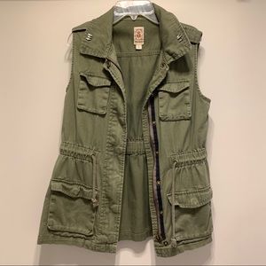 Green military style vest